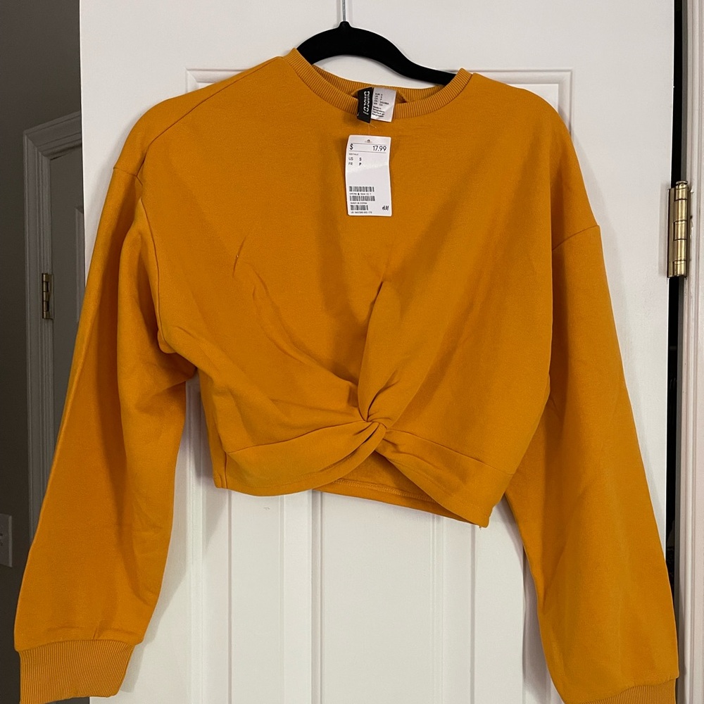 New Mustard Cropped Sweater - Size M